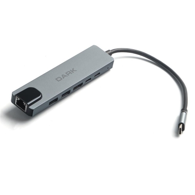 Dark DK-AC-U31X47  6sı 1 Arada USB 3.2 Gen 1 Type-C to Ethernet - HDMI Çoklayıcı