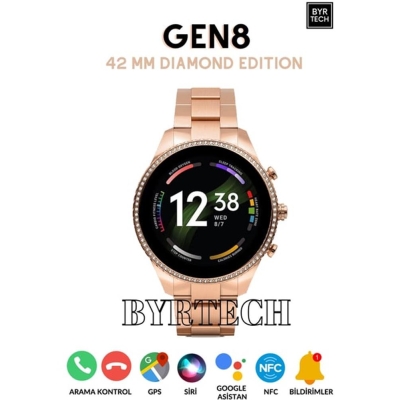 Megatech GEN 8 42 mm GPS-NFC-Siri Destekli Smartwatch Diamond Edition Akıllı Saat