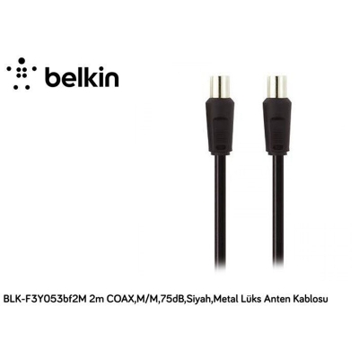 Belkin BLK-F3Y053BF2M 2mT Coax,M-M75db,Siyah,Metal Kablo