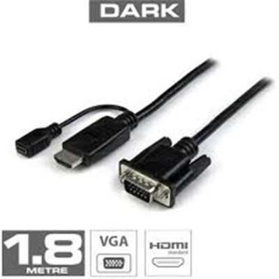 Dark DK HD AHDMIXVGAL180 1.8m HDMI - VGA Güç Destekli Kablo