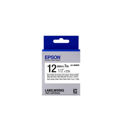 Epson LK-4WBVN  Beyaz Üzeri Siyah 12MM 7Metre Etiket