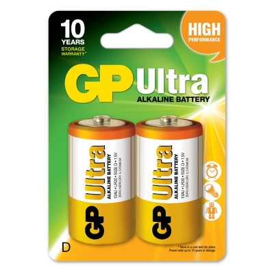 GP LR20 Büyük Boy Ultra Alkalin Pil 2'li Paket GP13AU-U2 D Boy