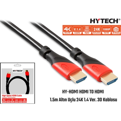Hytech HY-HDM1 HDMI TO HDMI 1.5m Altın Uçlu 24K 1.4 Ver. 3D Kablosu