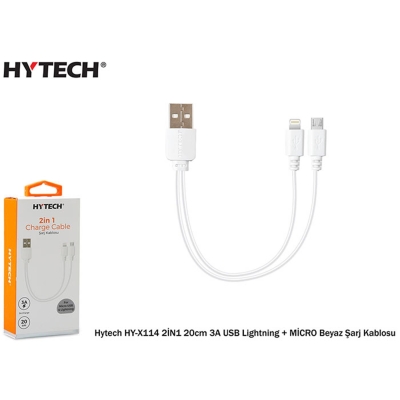 Hytech HY-X114 2İN1 20cm 3A USB Lightning + MİCRO