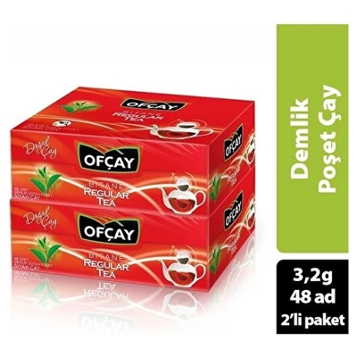 Ofçay Bitane Regular Tea Demlik Poşet Çay 48'li (3,2 gr ) - 2'li Paket