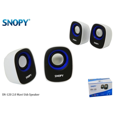 Snopy SN-120 Beyaz Mavi Usb Speaker