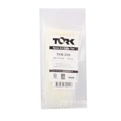 Tork TRK-100-2,5mm Beyaz 100lü Kablo Bağı
