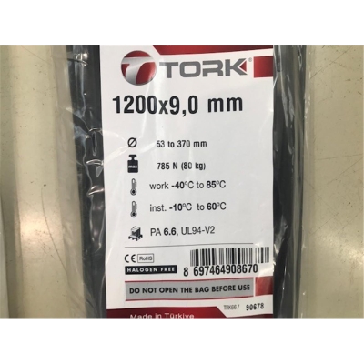 Tork TRK-1200-90B Siyah 100lü Kablo Bağı