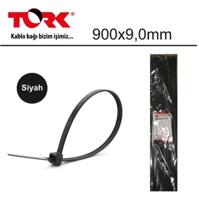 Tork TRK-900-9,0mm Siyah 100lü Kablo Bağı