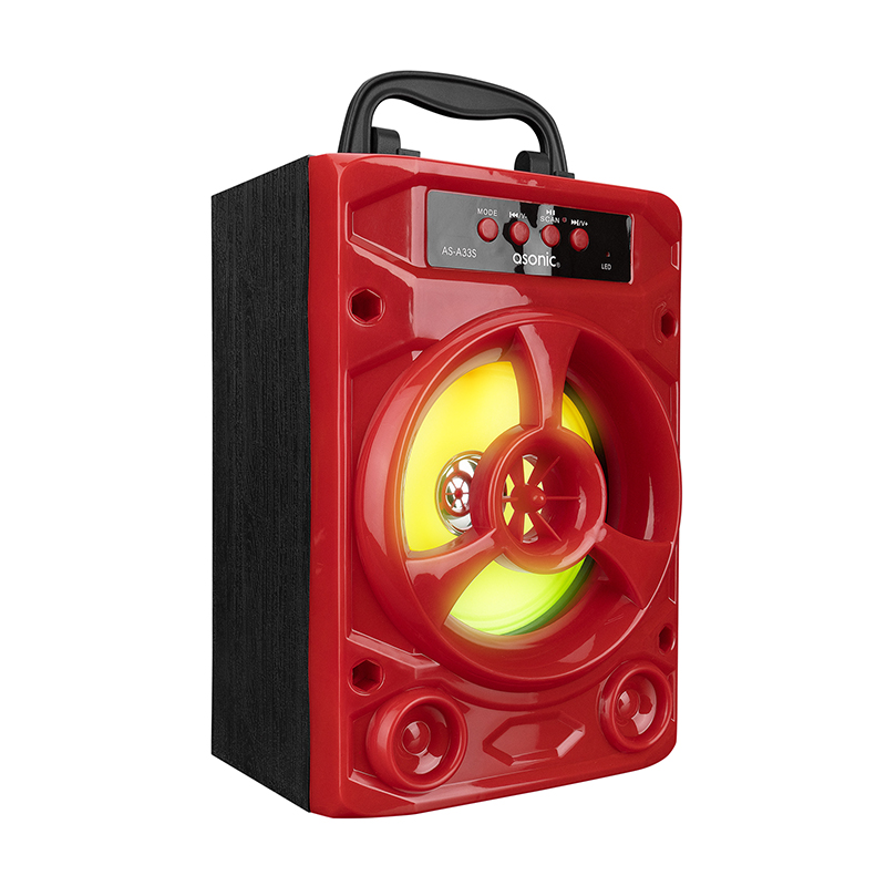 Speaker Hoparlörler Asonic AS-A33K Kırmızı 3W - DC 5V Bluetooth-Usb-Aux -TF Cardlı Speaker Hoparlör,Kırmızı 