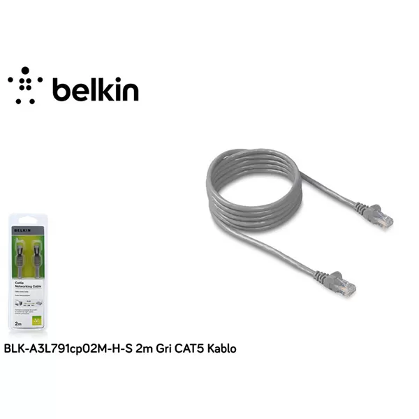 Cat 5 Kablolar Belkin Blka3L791Cp02Mhs 2M Cat5 Kablo,Gri 