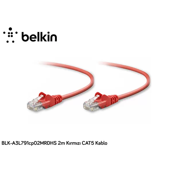 Cat 6 Kablolar Belkin Blka3L791Cp02Mrdhs 2M Cat5 Kablo,Kırmızı 