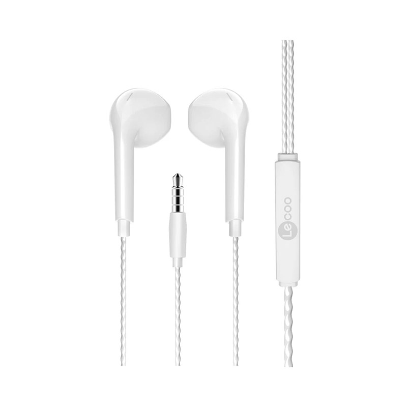Kulakiçi Kulaklık Lenovo Lecoo EH104 3.5mm Jacklı Kulak İçi Mikrofonlu Kulaklık,Beyaz 
