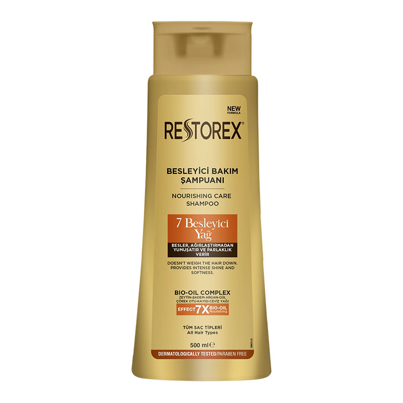 Şampuanlar Restorex 7 Besleyici Yağ Bakım Şampuan 500 ml,Altın 