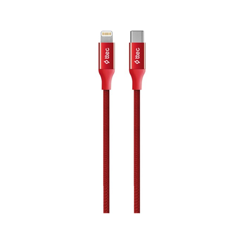 Lightning Kabloları Ttec AlumiCable USB-C - Lightning Hızlı Şarj Kablosu 150cm 2DK41K,Kırmızı 