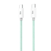 Bix T2CC Type-C'den Type-C'ye 60W Örgülü PVC Kablo  1m,Yeşil
