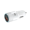 BXCCP38WT 38W USB QC 3.0 18W ve Type-C PD 20W Çift Portlu LED Işıklı Araç İçi Hızlı Şarj Cihazı Beyaz