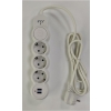 Fly 3393-01 3lü 2mt 2.1A Anahtarlı 2Usb Şarj Çıkışlı Akım Korumalı 2500w