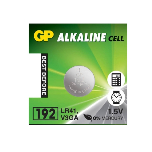 GP Tek'li LR41 Alkalin Düğme Pil  (GP192-C5)