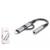 Hadron Gj-026 Type-C + Lightning To 3.5Mm F Kablo Siyah