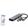 HADRON HDX7825 TYPE-C + USB3.0 HUB 4-USB3.0 GRİ