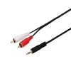 HP HP029GBBLK3TW Aux 3.5 mm To 2RCA Dönüştürücü Kablo Siyah