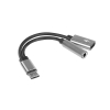 Hytech HY-XO40 Gri TypeC to 3.5 jack+TypeC Metal Çevirici