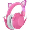 iClever IC-EM01 Aktif Gürültü Engelleme Özellikli Çocuk İşitme Koruyucu Kulaklık -Pembe Kedi Kulaklı