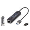 iETOP RJ4503 USB Type-C 3.2 Gen1 Combo Anahtarlı Hub Gigabit LAN 4 Port 5 Gbps Siyah