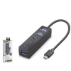 iETOP TU0529 Type-C 3.2 Gen1 Hub 4 Port 5 Gbps 80 cm Siyah