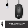 Lecoo MS100 USB Kablolu 1000DPI 3 Tuşlu Optik Mouse Siyah