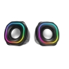 Mikado MD-180 2.0 3W-2 Siyah RGB Aydınlatmalı USB + 3.5mm USB 5V Speaker Hoparlör