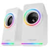 Mikado MD-182 2.0 3W-2 Beyaz RGB Aydınlatmalı USB + 3.5mm USB 5V Speaker Hoparlör