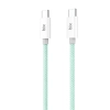 Bix T2CC Type-C'den Type-C'ye 60W Örgülü PVC Kablo  1m,Yeşil