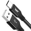 Buff BL71 USB Type-C 2.4A 1.2M Data ve Şarj Kablosu Siyah