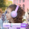 iClever BTH26, 60 Saat Çalma Süresi, 80 dBA Sınırlı, ANC BPA Free Çocuk Bluetooth Kulaklık – Mor Yeşil
