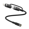 SHAZA 2in1 Lightning ve Type-C Uyumlu 3.5mm AUX Ses Kablosu