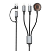 SHAZA Örgülü 5in1 PD 60W Lightning Type-C ve USB-A  Hızlı Şarj / Veri Kablosu -Beyaz