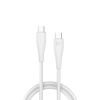 SHAZA Silikon  Type-C to Type-C 5A 60W Hızlı Şarj / Veri Kablosu -Beyaz