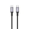 SHAZA Örgülü Type-C to Type-C 5A 60W Hızlı Şarj / Veri Kablosu -Siyah