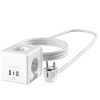 S-link PRZ04 4 Soketli 2 USB 1 Type-C PD20 2M 306 Joule Tam Bakır Küp Beyaz Akım Korumalı Priz