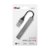 Trust 23786 Halyx Mini Usb 2 Hub Alüminyum 4 Bağlantı Noktalı Pc, Laptop, Mac Için Gümüş