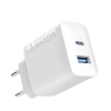 Anker 20W USB-C + USB-A Çift Portlu Şarj Cihazı - A2348 - Beyaz (Anker Türkiye Garantili)