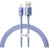 Baseus Crystal Shine, 2.4 A USB-A & Lightning Data ve Şarj Kablosu, 1.2 Metre, Mor, CAJY000005