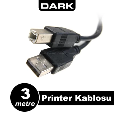 Dark Usb 2.0 3M Printer Ve Data Yazıcı Kablosu (Btip) (Dkcbusb2Prnl300)