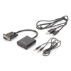 Digitus DA-70473 VGA - HDMI Çevirici + Ses (3.5mm), Full HD (1080p), Kablolu, 15 cm, Siyah Renk