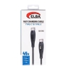 Elba ELB-2702 45w Type-c To Type-c 1mt Siyah Silikon Şarj Kablosu 480Mps Hızlı Şarj