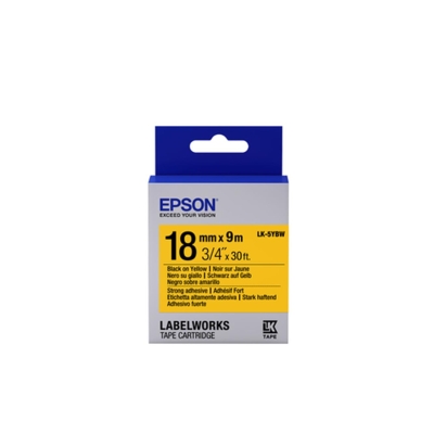Epson LK-5YBW Strong Siyah Üzeri Sarı 18MM 1,5Metre Etiket