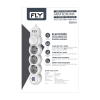 FLY-3393-01 Termal Akım Korumalı 3'lü Priz 2 USB 2m 2.1A Uzatma Kablosu