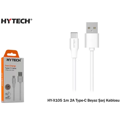 Hytech Hyx105 1M 2A Typec Beyaz Şarj Kablosu